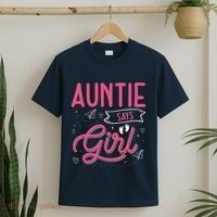 Auntie Says Matching Family Team Gender Reveal T-Shirt thumb 2