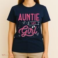 Auntie Says Matching Family Team Gender Reveal T-Shirt thumb 4