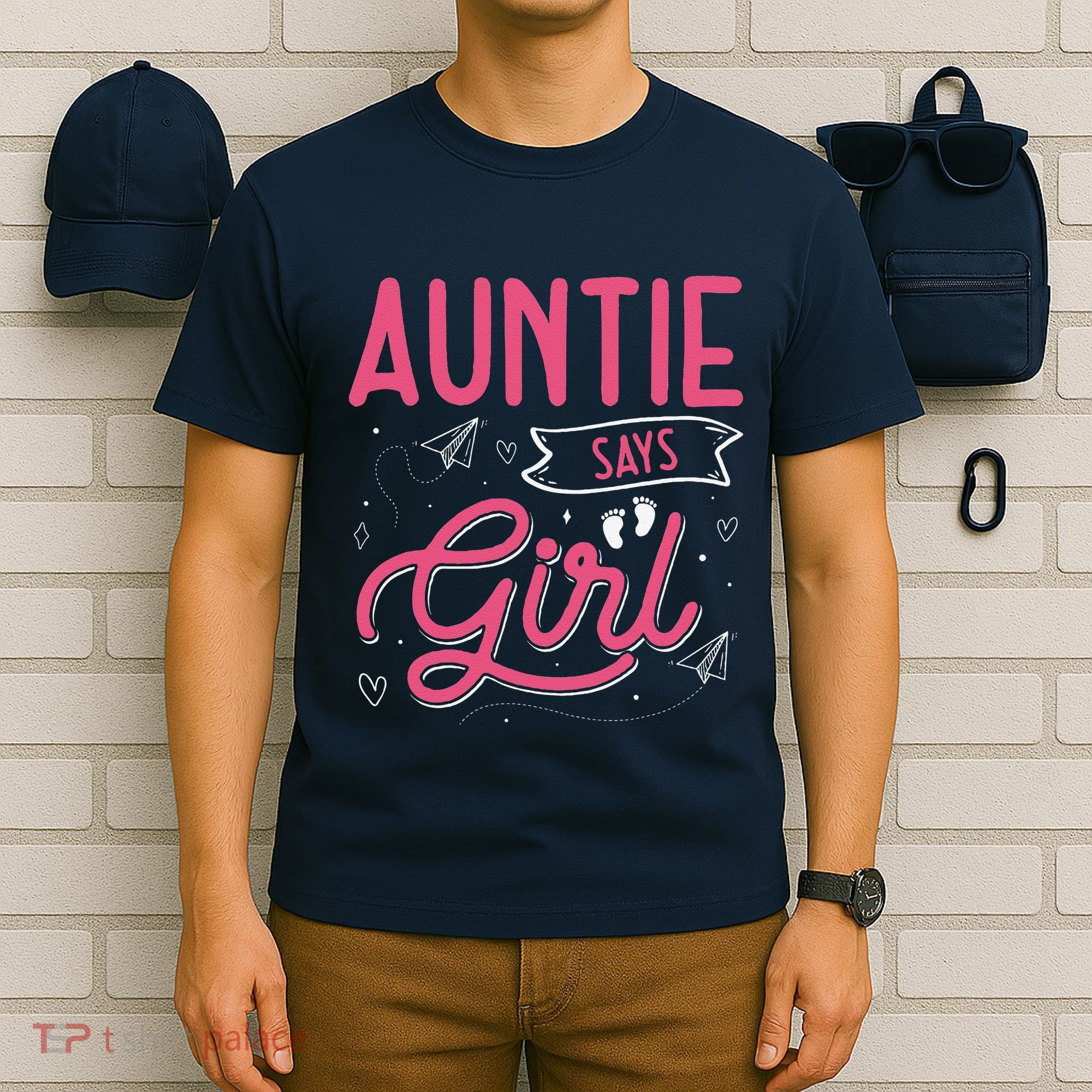 Auntie Says Matching Family Team Gender Reveal T-Shirt