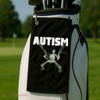 Autism Skeleton Meme Golf Towel thumb 2