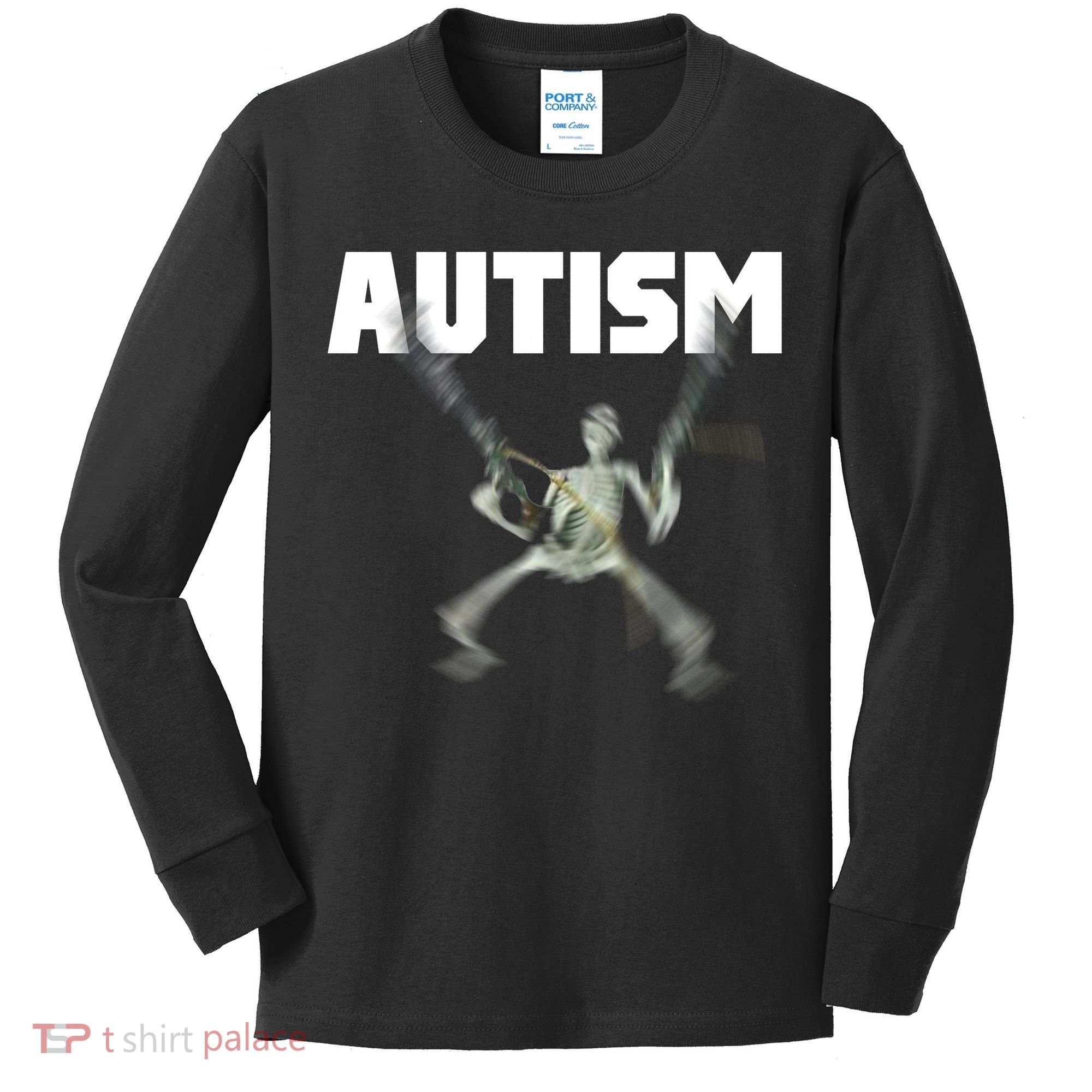 Autism Skeleton Meme Kids Long Sleeve Shirt