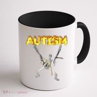 Autism Skeleton Meme Funny Coffee Mug thumb 1