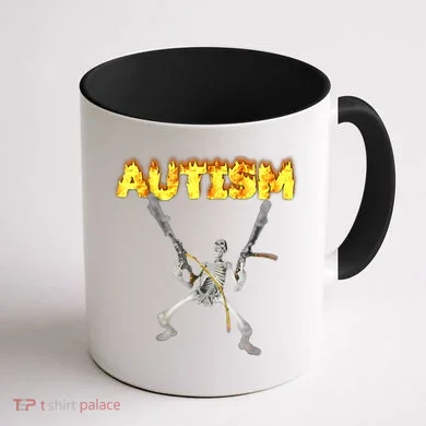 Autism Skeleton Meme Funny Coffee Mug back