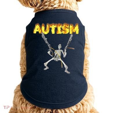 Autism Skeleton Meme Funny Doggie Tank