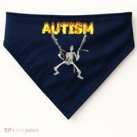 Autism Skeleton Meme Funny USA-Made Doggie Bandana thumb 0