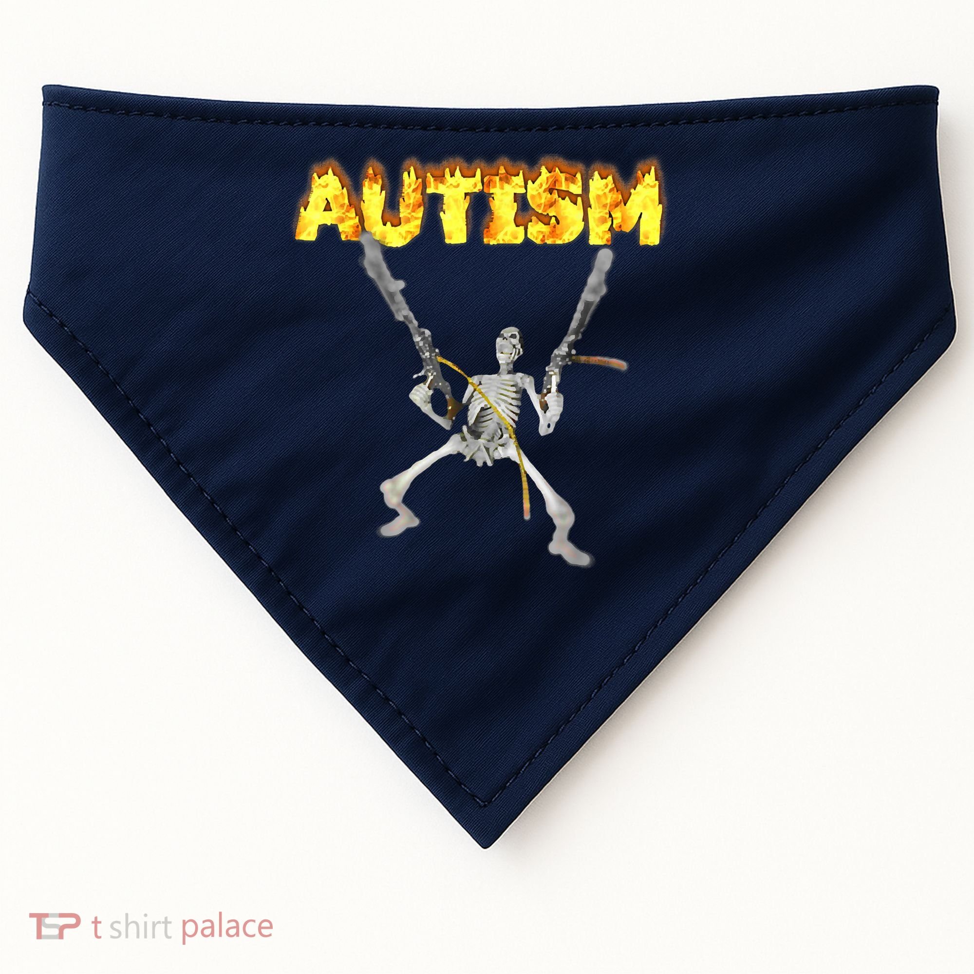 Autism Skeleton Meme Funny USA-Made Doggie Bandana