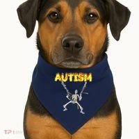 Autism Skeleton Meme Funny USA-Made Doggie Bandana thumb 1