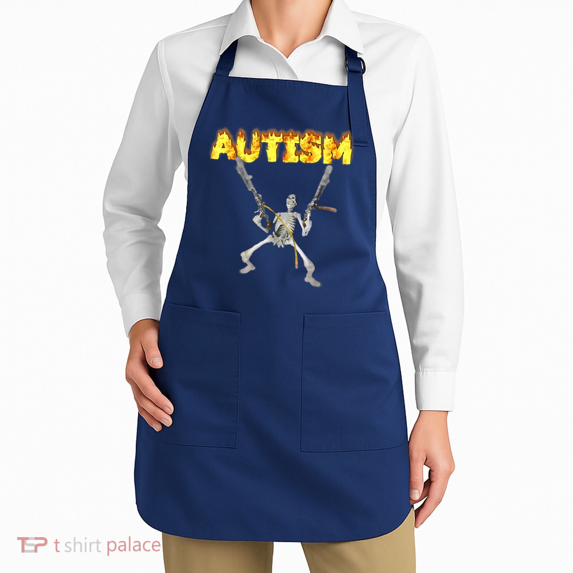 Autism Skeleton Meme Funny Apron