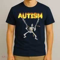 Autism Skeleton Meme Funny T-Shirt thumb 3