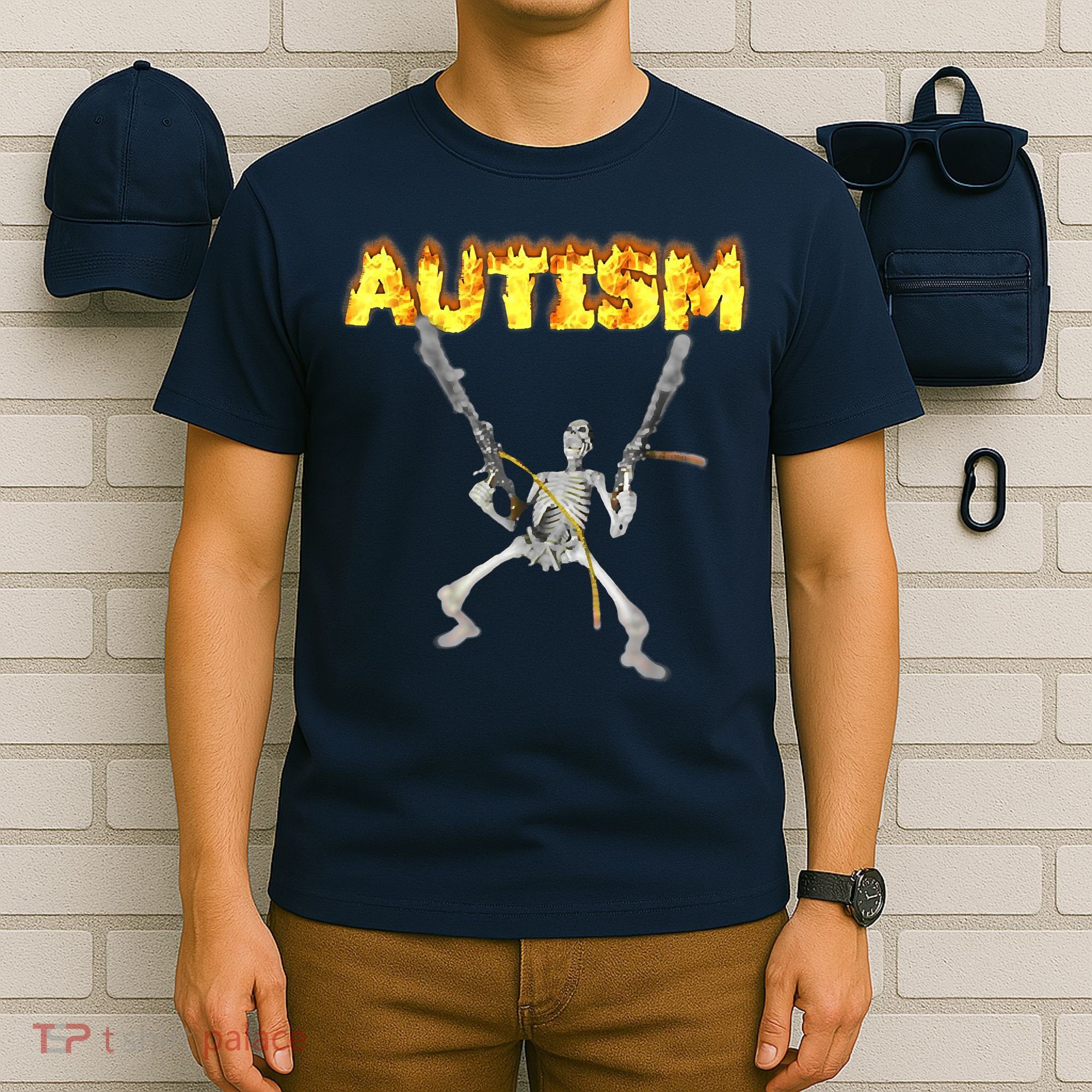 Autism Skeleton Meme Funny T-Shirt
