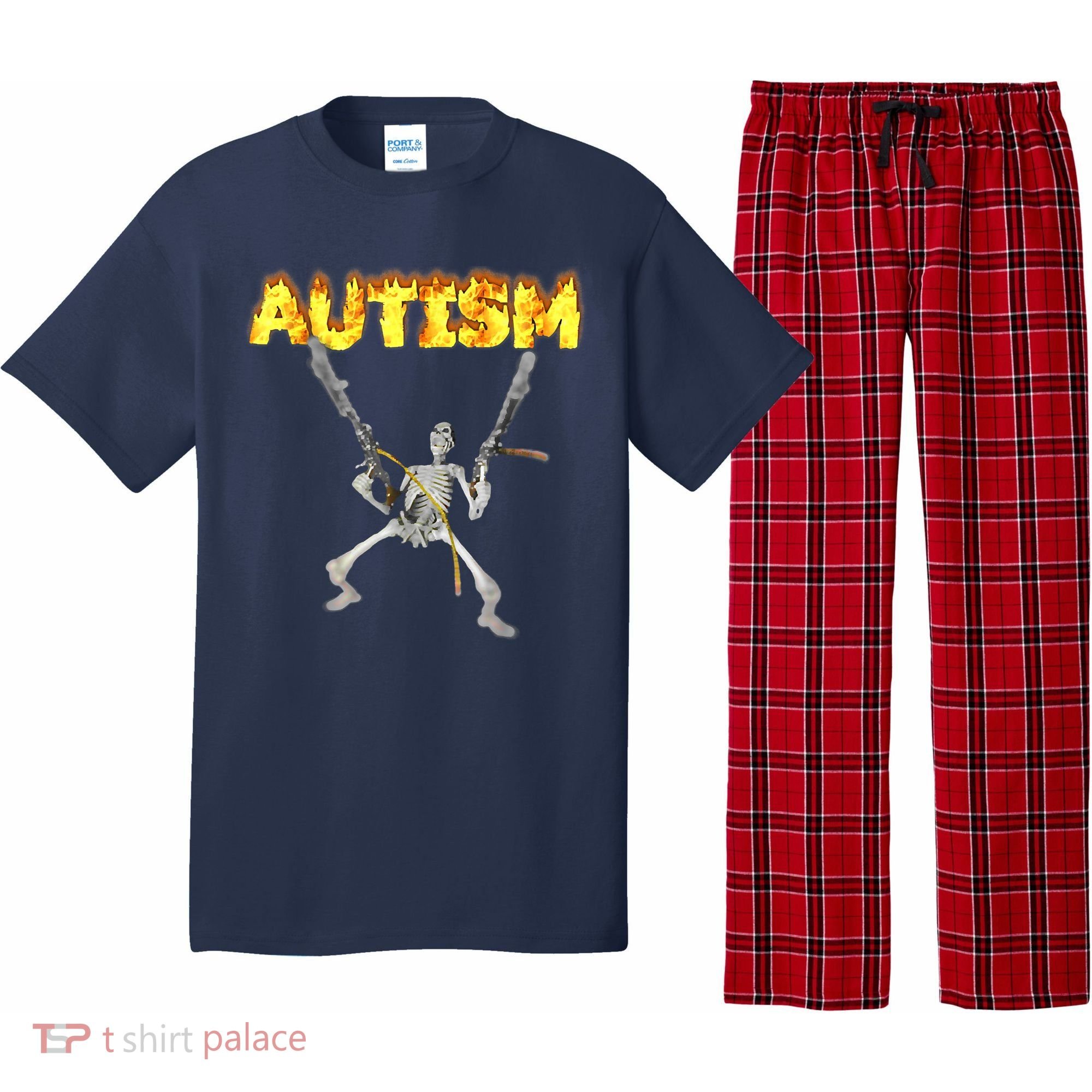Autism Skeleton Meme Funny Pajama Set