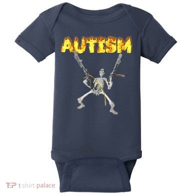 Autism Skeleton Meme Funny Baby Bodysuit