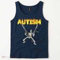 Autism Skeleton Meme Funny Tank Top thumb 2