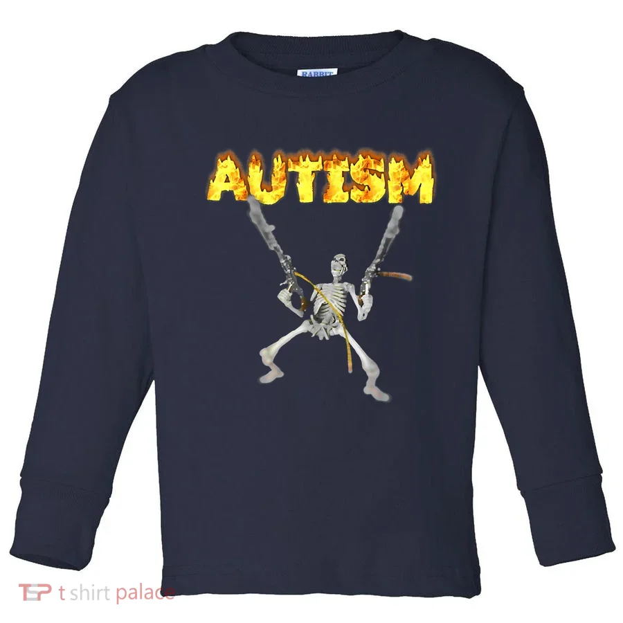 Autism Skeleton Meme Funny Toddler Long Sleeve