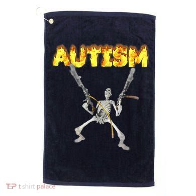 Autism Skeleton Meme Funny Golf Towel