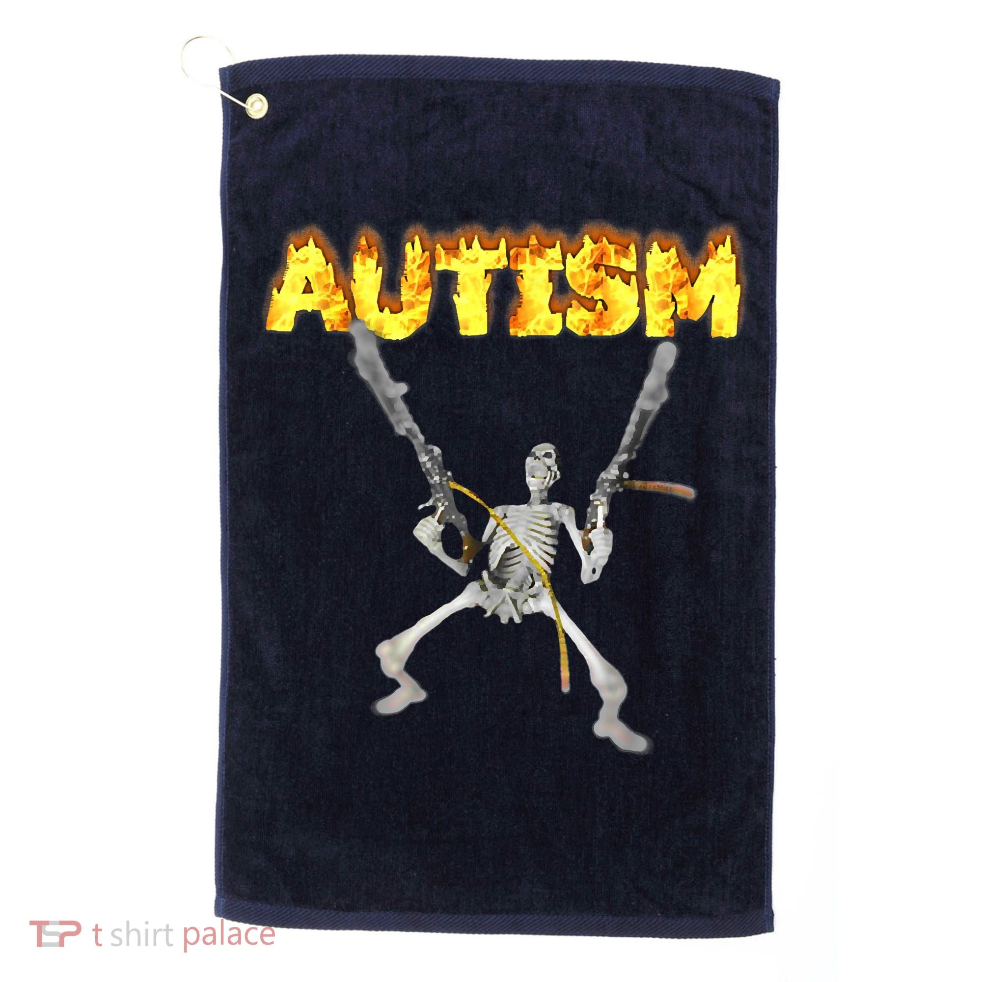 Autism Skeleton Meme Funny Golf Towel