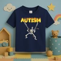 Autism Skeleton Meme Funny Toddler T-Shirt thumb 3
