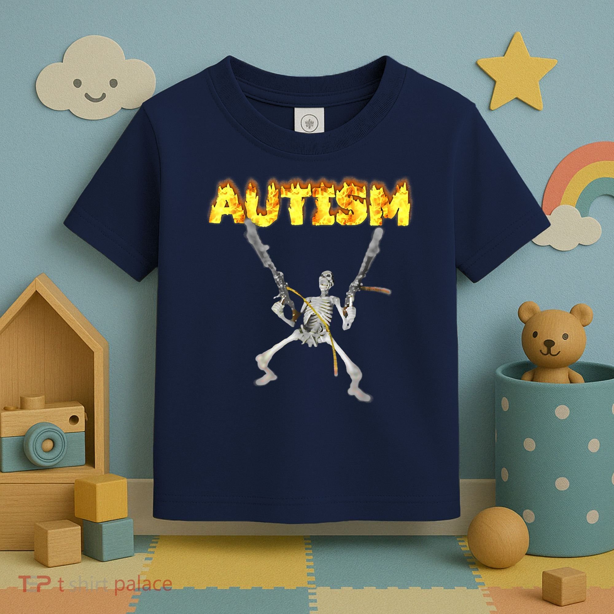 Autism Skeleton Meme Funny Toddler T-Shirt