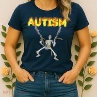 Autism Skeleton Meme Funny Women's T-Shirt thumb 2