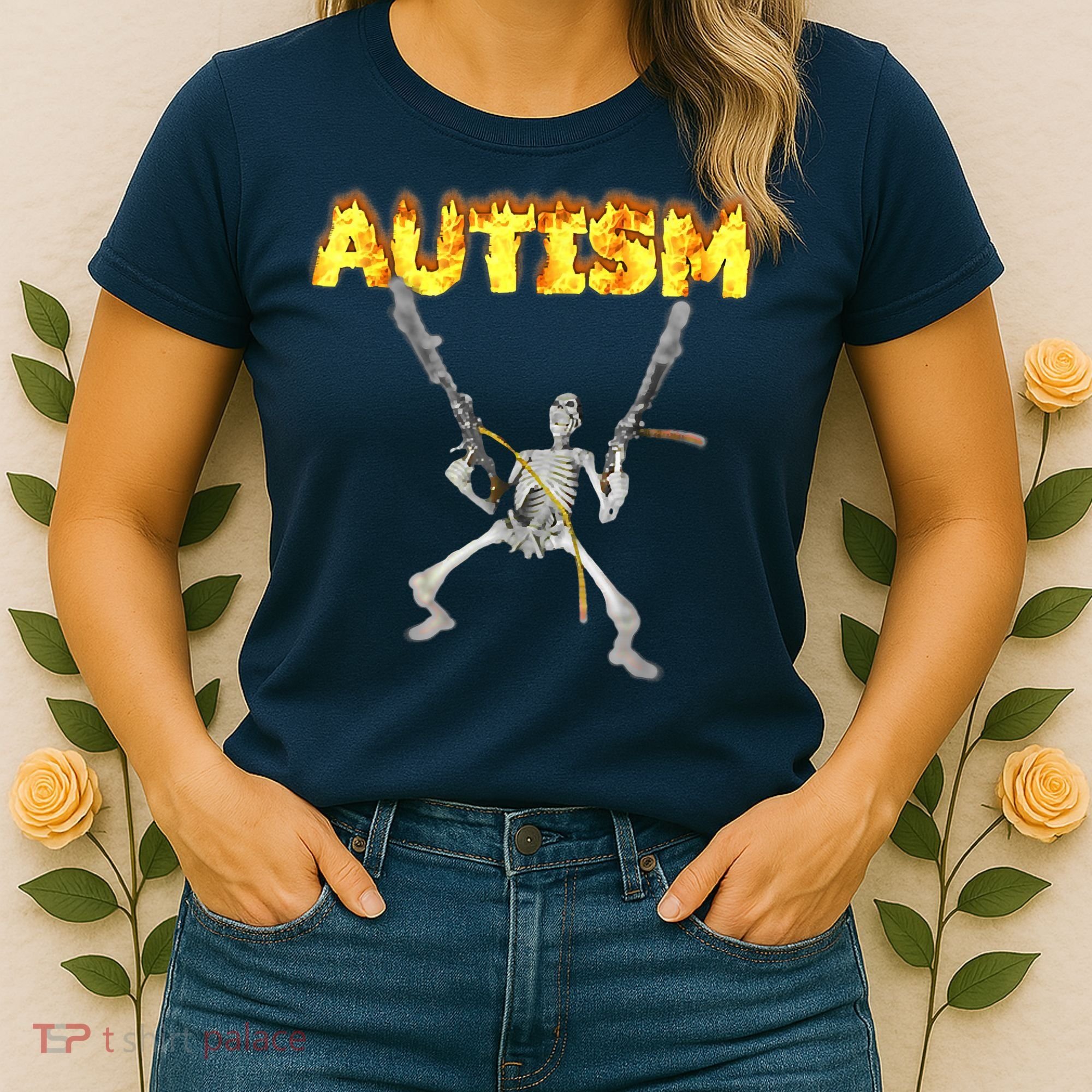 Autism Skeleton Meme Funny Women's T-Shirt