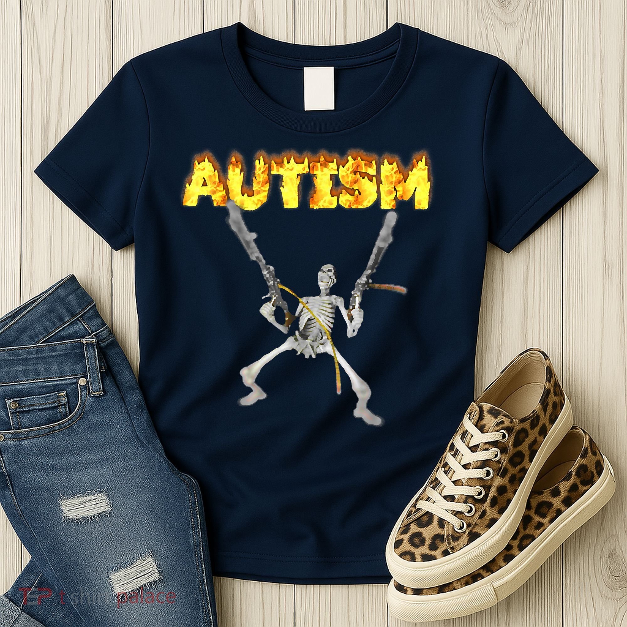 Autism Skeleton Meme Funny Women's T-Shirt