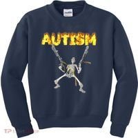 Autism Skeleton Meme Funny Kids Sweatshirt thumb 0