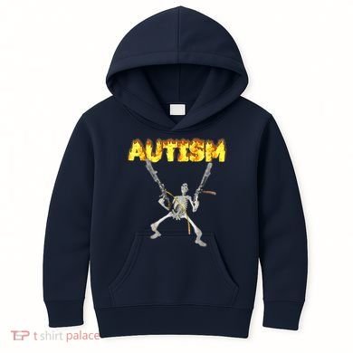 Autism Skeleton Meme Funny Kids Hoodie