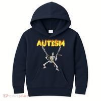 Autism Skeleton Meme Funny Kids Hoodie thumb 0
