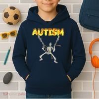 Autism Skeleton Meme Funny Kids Hoodie thumb 2
