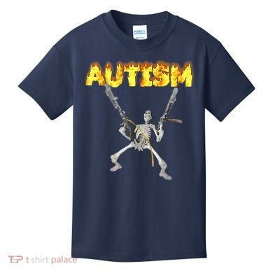 Autism Skeleton Meme Funny Kids T-Shirt
