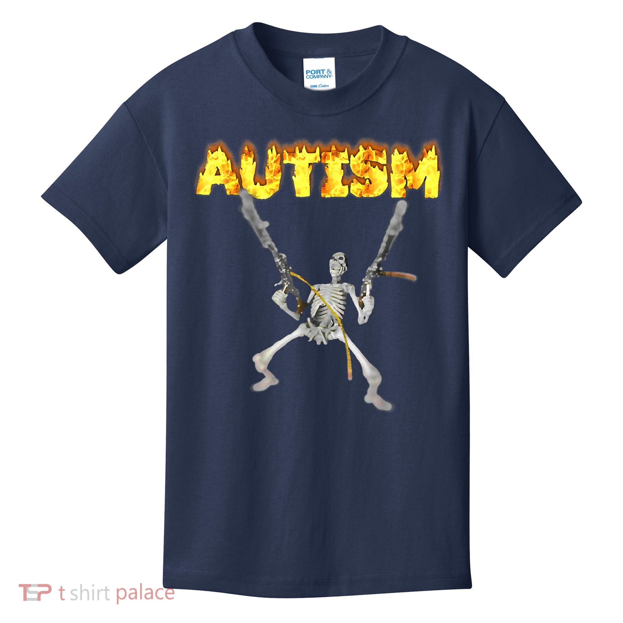 Autism Skeleton Meme Funny Kids T-Shirt