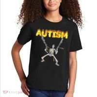 Autism Skeleton Meme Funny Kids T-Shirt thumb 2
