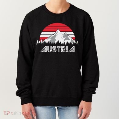 Austria öSterreich Mountains Sunset Austrian Flag Gift Women's Sweatshirt