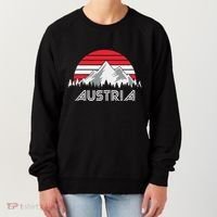 Austria öSterreich Mountains Sunset Austrian Flag Gift Women's Sweatshirt thumb 0