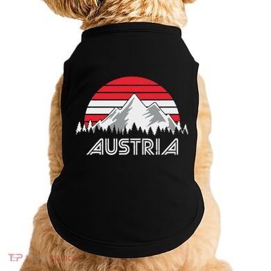 Austria öSterreich Mountains Sunset Austrian Flag Gift Doggie Tank
