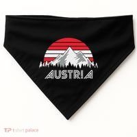 Austria öSterreich Mountains Sunset Austrian Flag Gift USA-Made Doggie Bandana thumb 0