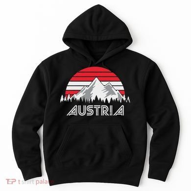 Austria öSterreich Mountains Sunset Austrian Flag Gift Hoodie