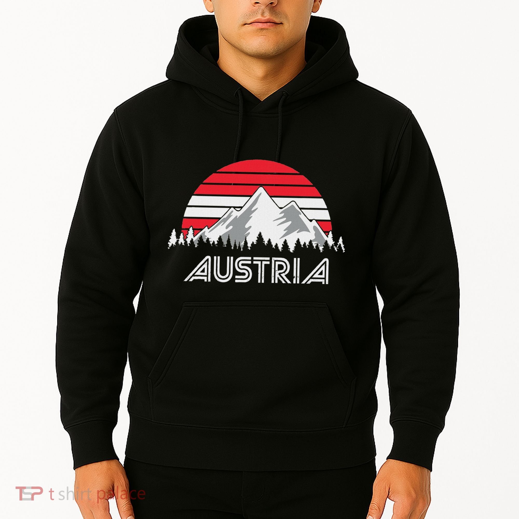 Austria öSterreich Mountains Sunset Austrian Flag Gift Hoodie