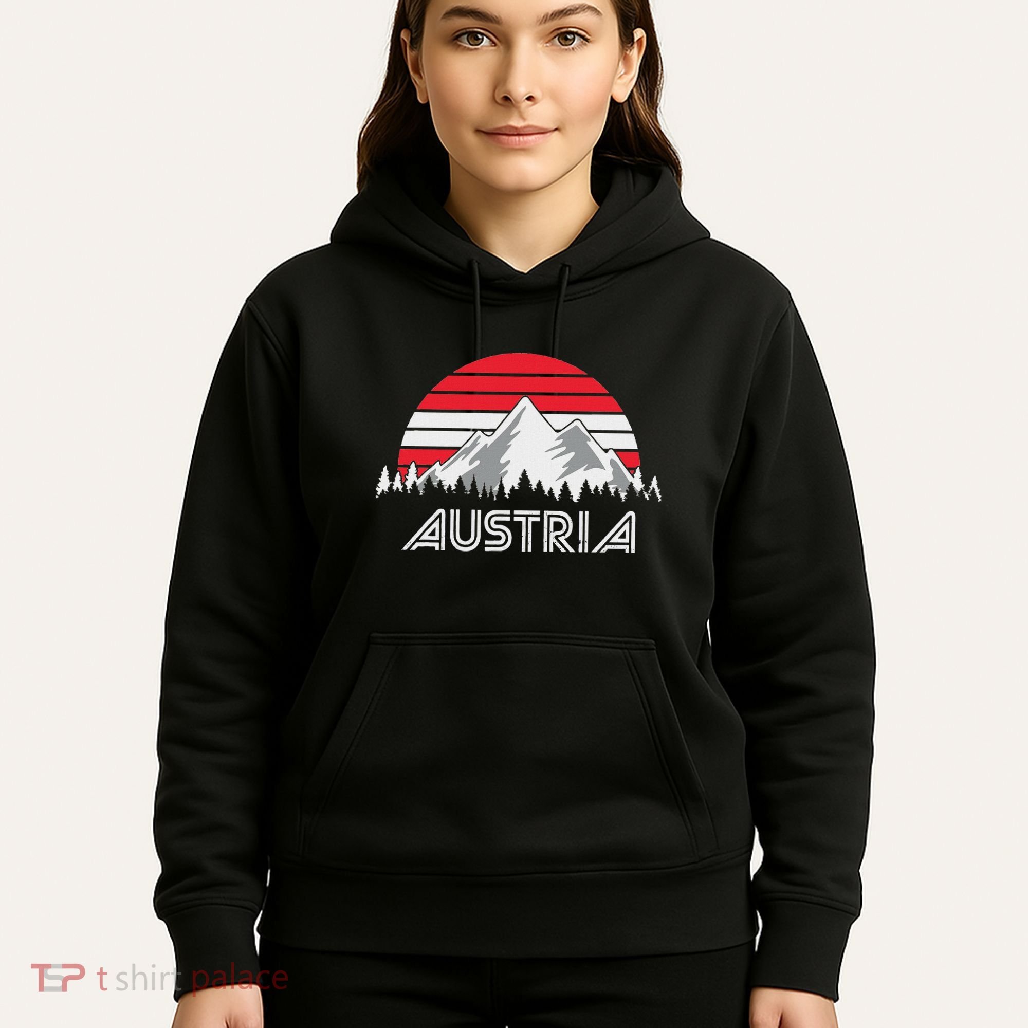 Austria öSterreich Mountains Sunset Austrian Flag Gift Hoodie