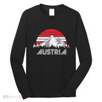 Austria öSterreich Mountains Sunset Austrian Flag Gift Long Sleeve Shirt thumb 0