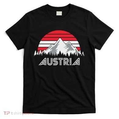 Austria öSterreich Mountains Sunset Austrian Flag Gift T-Shirt