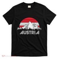 Austria öSterreich Mountains Sunset Austrian Flag Gift T-Shirt thumb 0