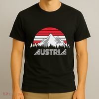 Austria öSterreich Mountains Sunset Austrian Flag Gift T-Shirt thumb 3