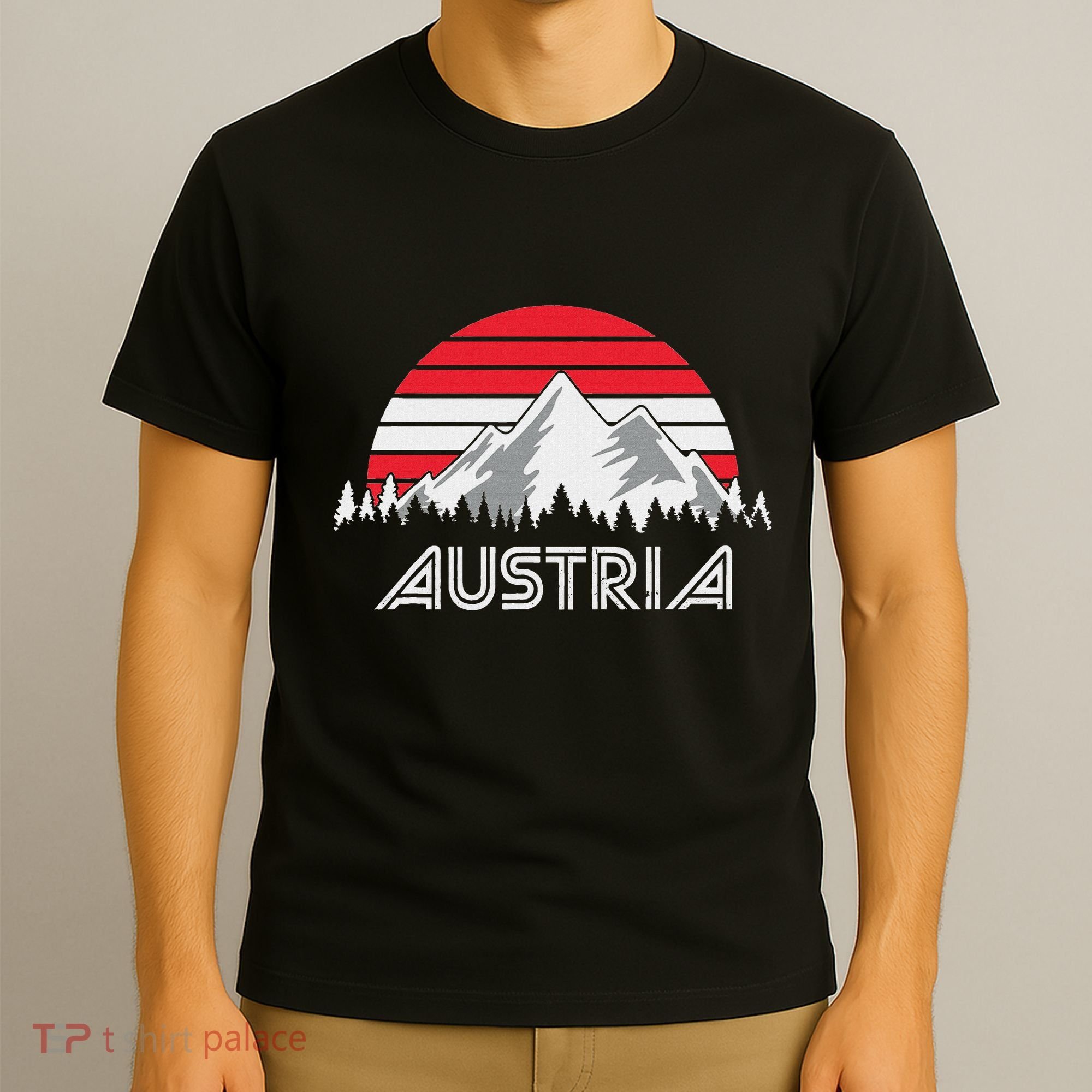 Austria öSterreich Mountains Sunset Austrian Flag Gift T-Shirt