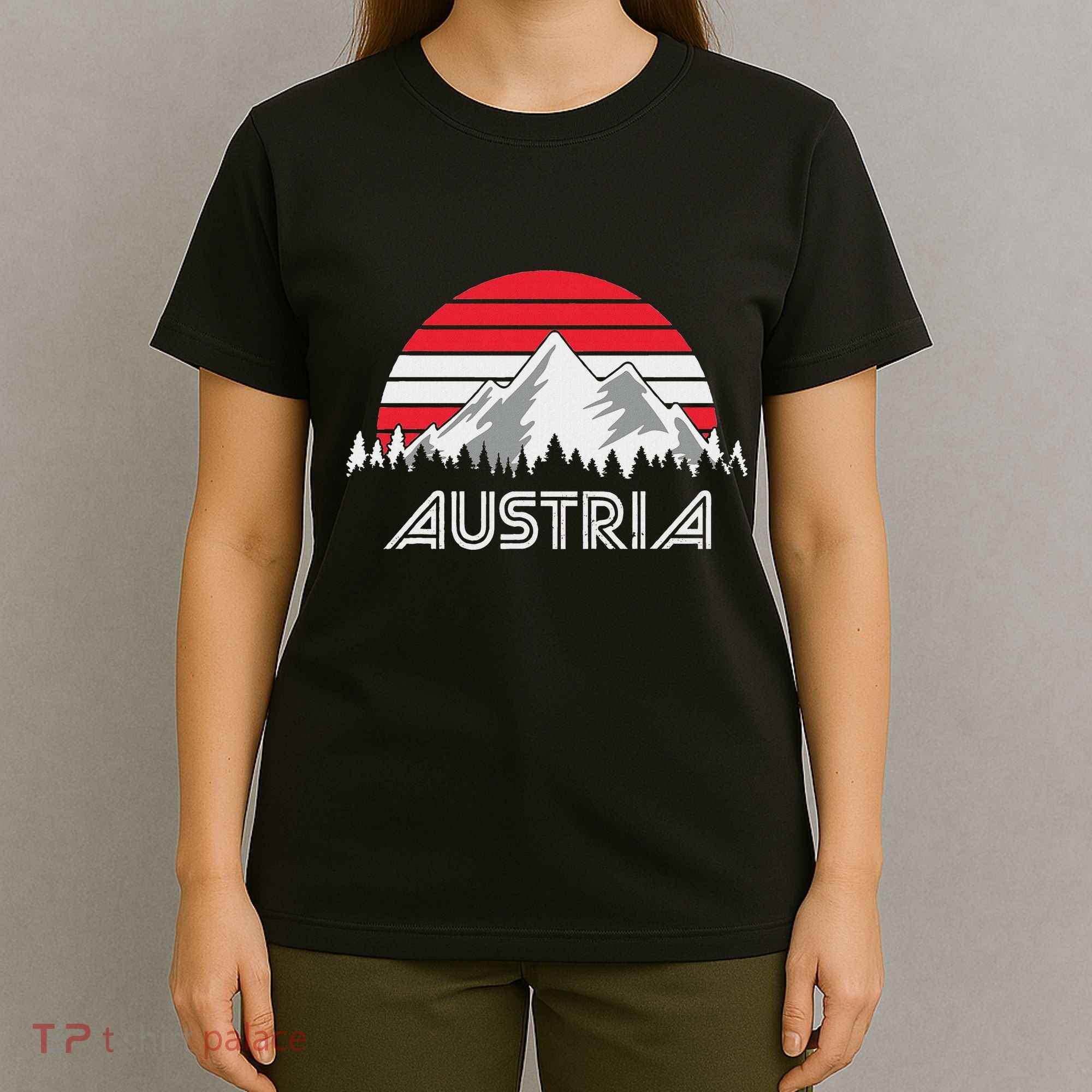 Austria öSterreich Mountains Sunset Austrian Flag Gift T-Shirt