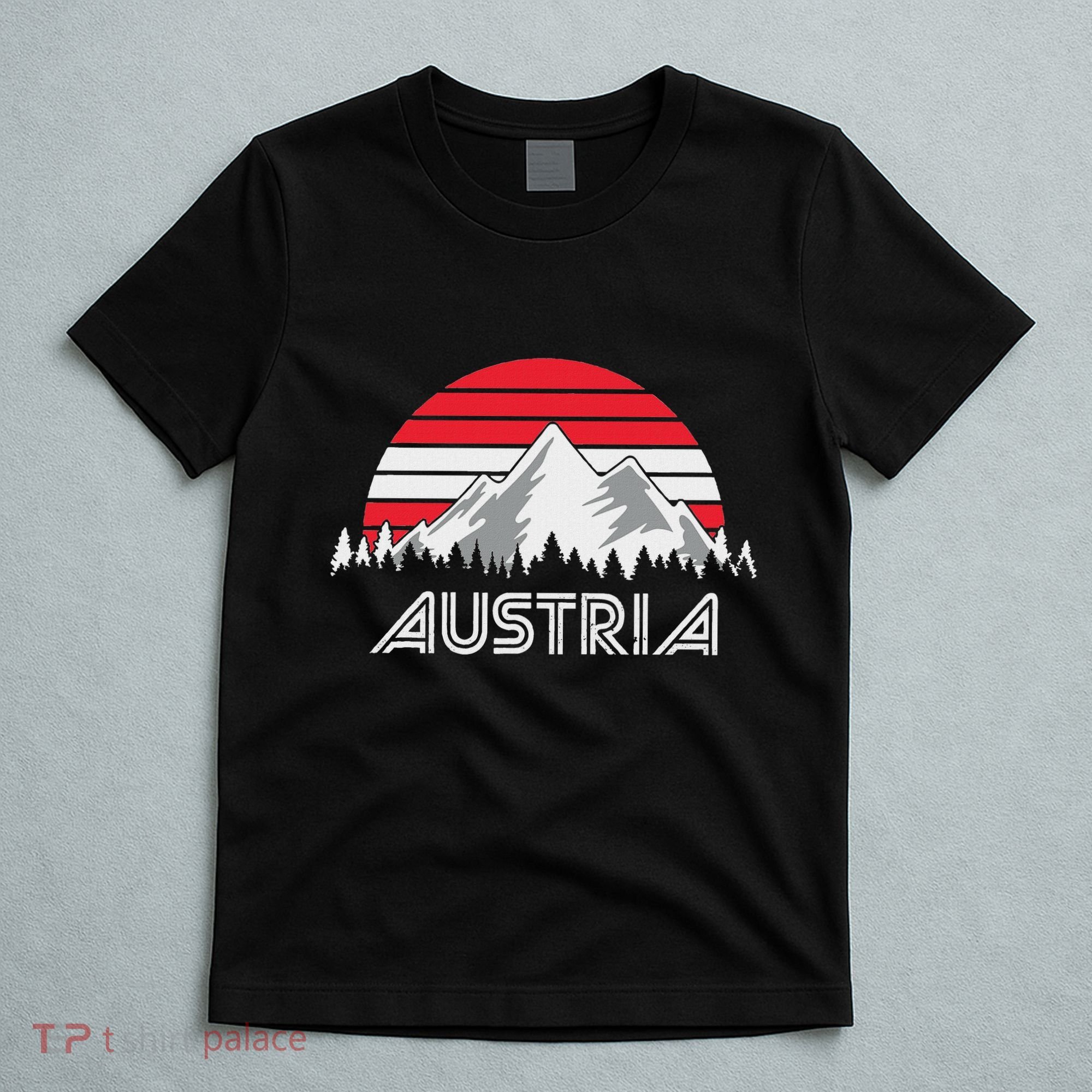 Austria öSterreich Mountains Sunset Austrian Flag Gift T-Shirt