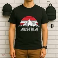 Austria öSterreich Mountains Sunset Austrian Flag Gift T-Shirt thumb 6