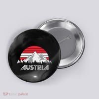 Austria öSterreich Mountains Sunset Austrian Flag Gift Button thumb 0