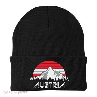 Austria öSterreich Mountains Sunset Austrian Flag Gift Beanie