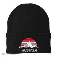 Austria öSterreich Mountains Sunset Austrian Flag Gift Beanie thumb 0